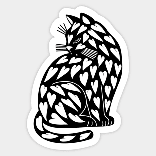 black cat heart Sticker